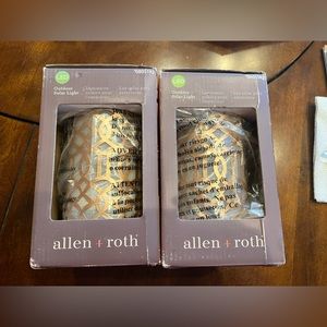 allen + roth,  7.5" Laser Cut Design Solar LED Accent Lamp Light lot of 2